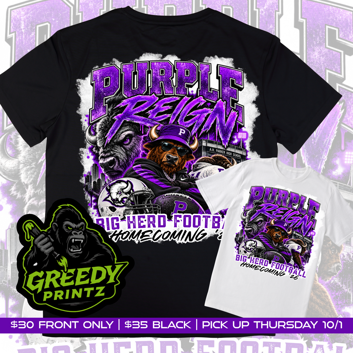 Purple Reign Football Tee